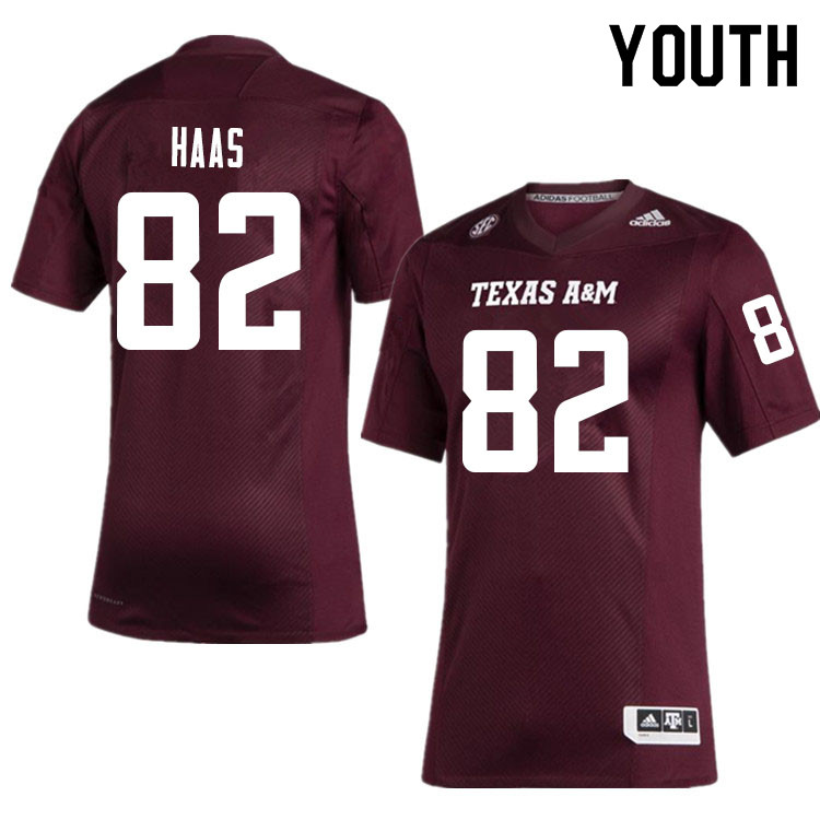 Youth #82 Hayden Haas Texas A&M Aggies College Football Jerseys Sale-Maroon